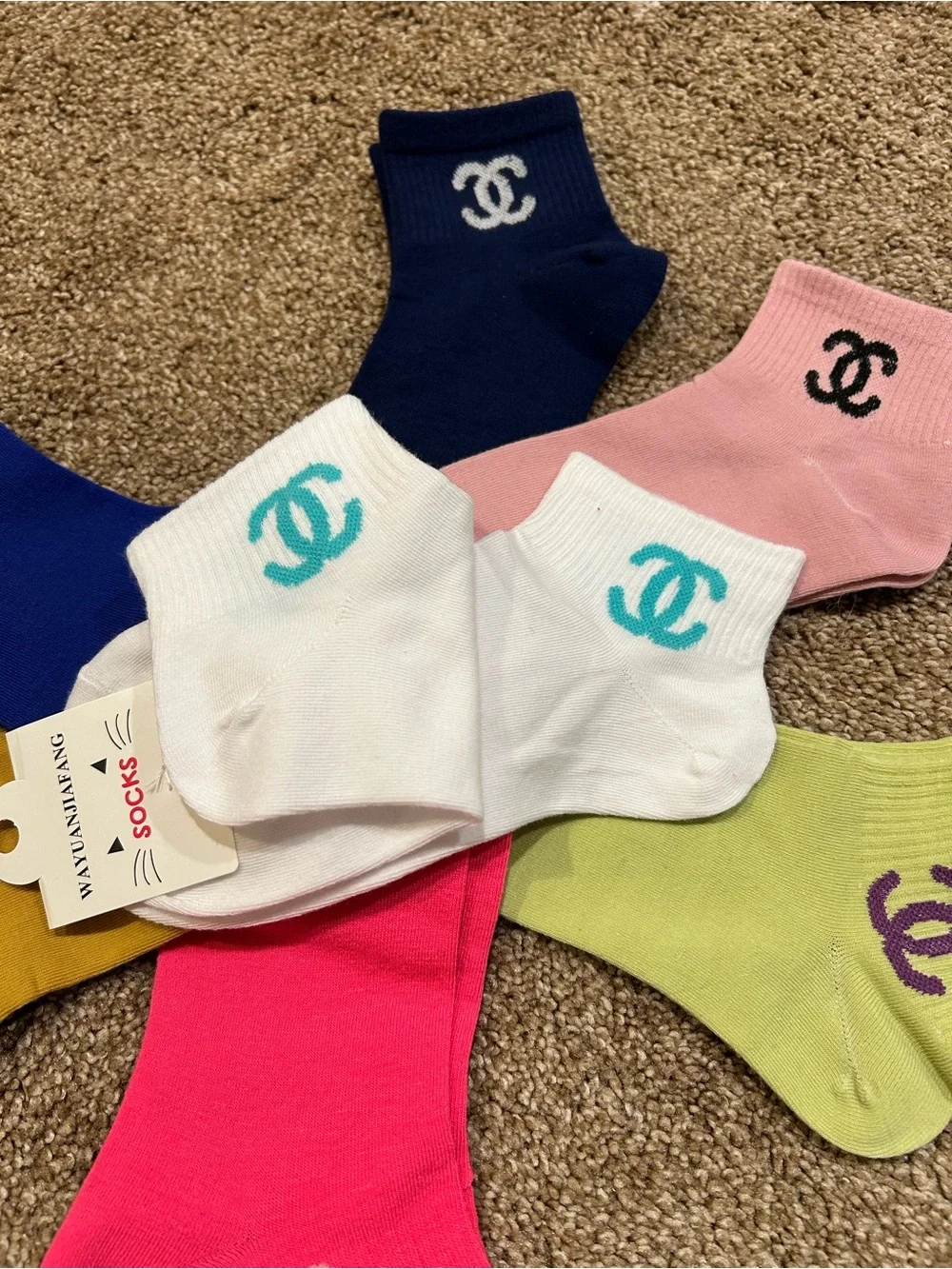Fashion CC Logo Ankle Socks - Choose 1 - Picture 3 of 4